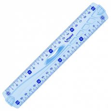 Линейка MAPED Geometric 20см с держателем рельеф повер-ть град-ка с 2 сторон УФ чернила не пачк края